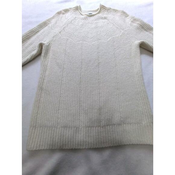 Talbots Sweater Women's Sz Large Ivory Cream Wool Blend Long Sleeve Petite Soft - Picture 2 of 8